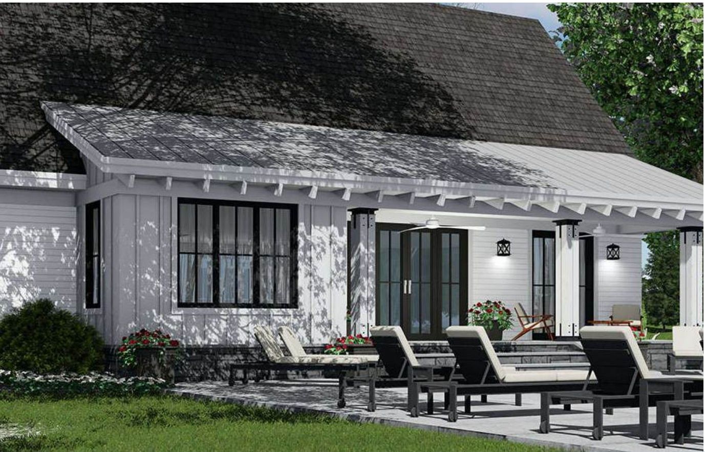 Rear covered porch and outdoor living