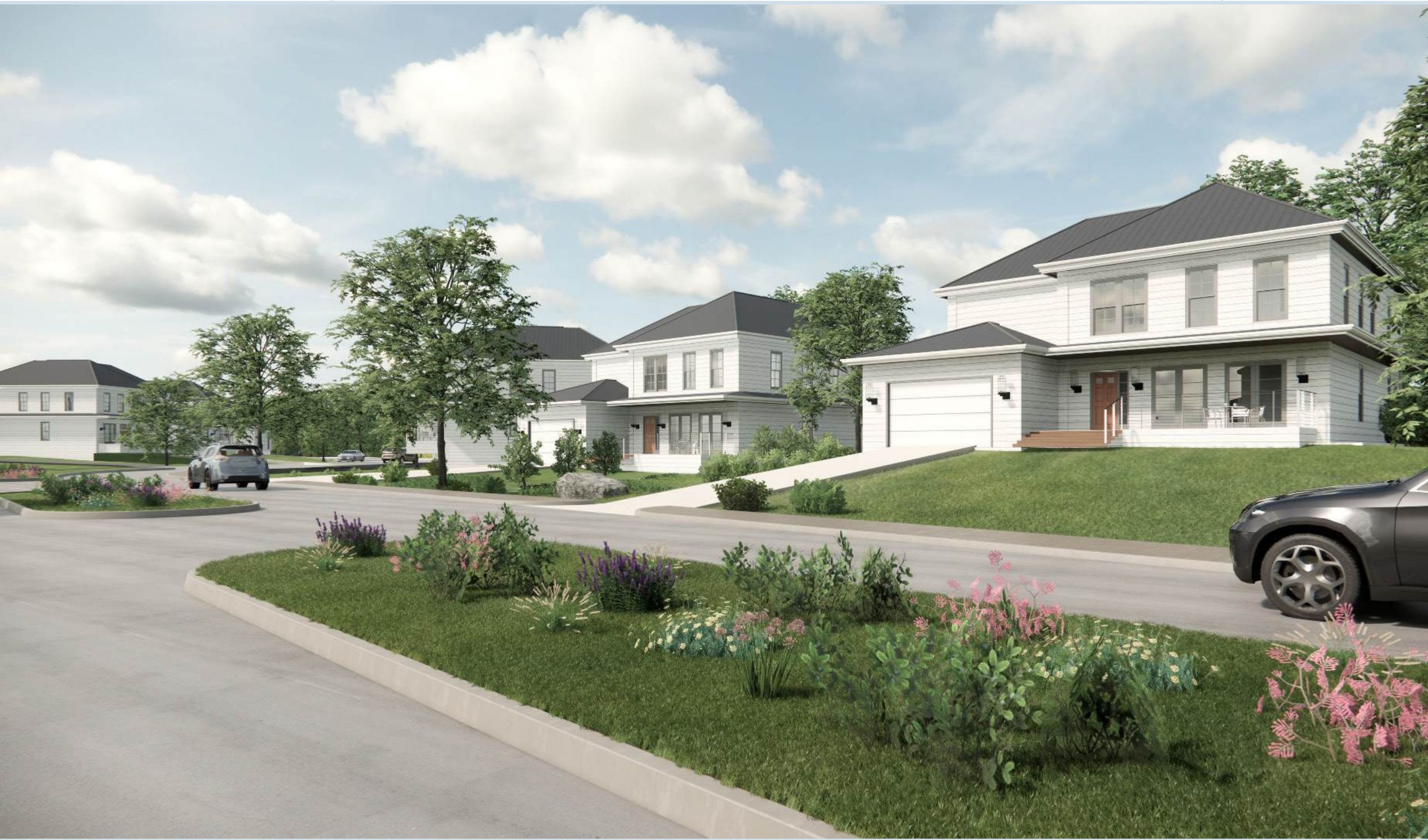Streetscape rendering of the community
